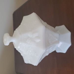 Vintage Anchor Hocking Milk Glass Candy Dish